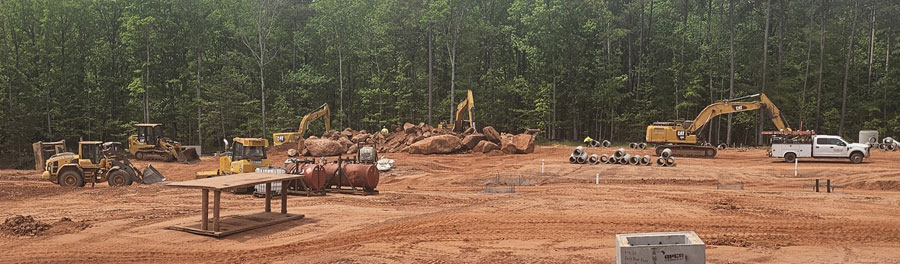 Gaines and Company equipment working on Deep River East project site
