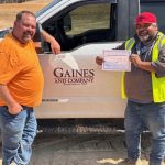 Maryland Operator Cesar Donal Receives Safety Award After Only Months of Working for Gaines